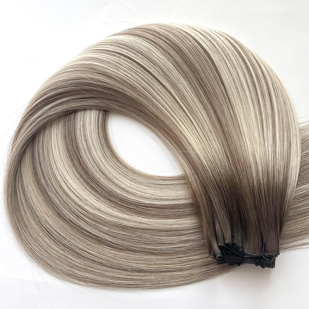 Dark Chocolate Balayage hair extension weft, shade #1B/4