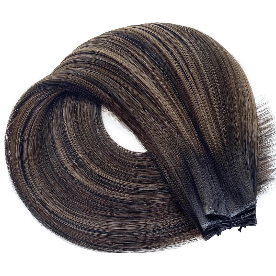 Espresso Balayage hair extension weft, shade #1B/6