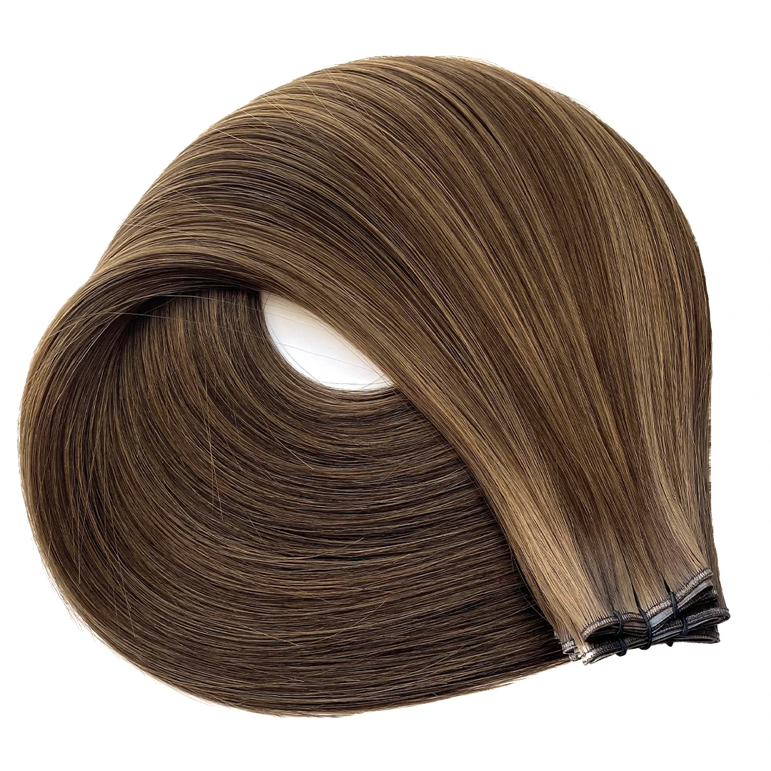 Chestnut Balayage hair extension weft, shade #2/6