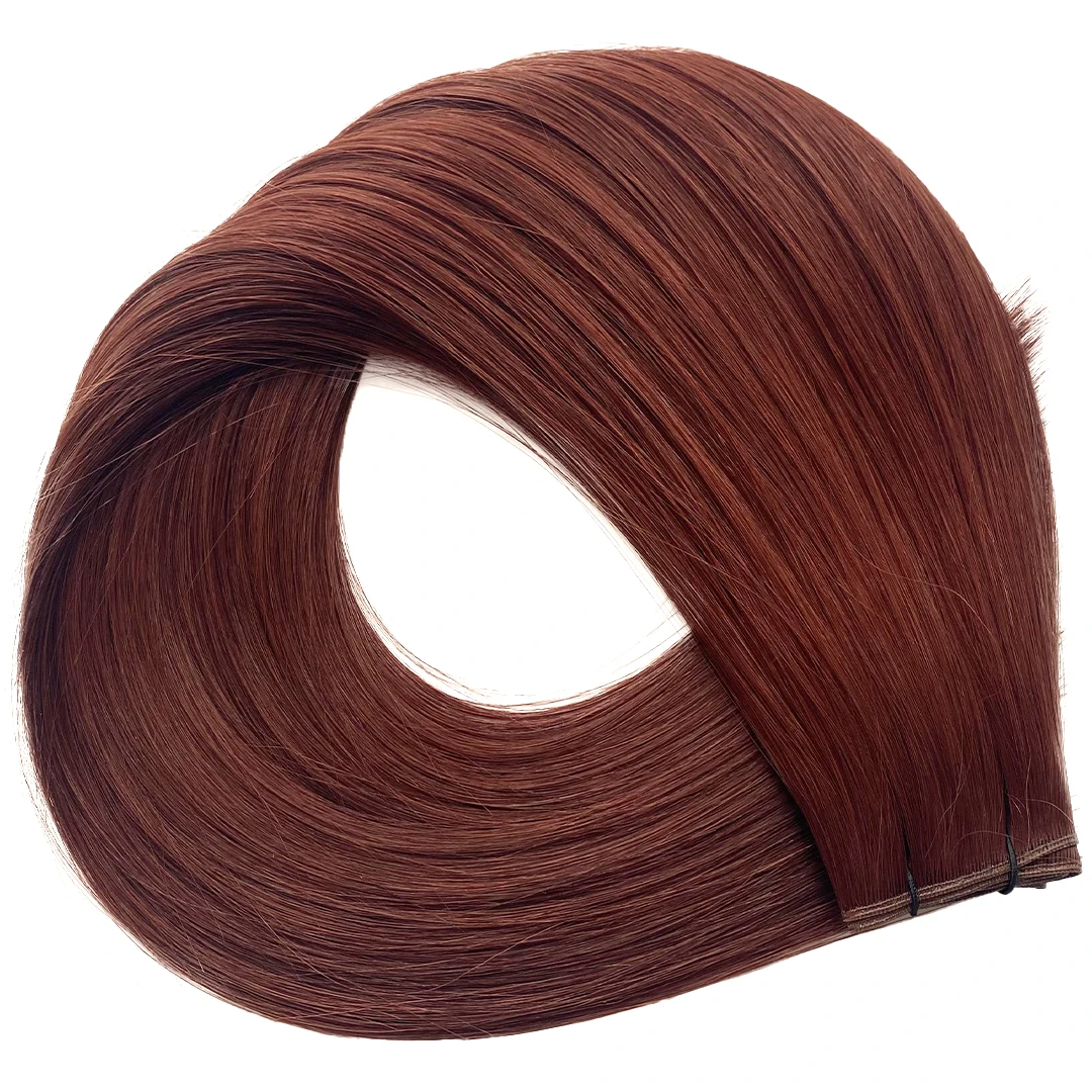Auburn Red hair extension weft, shade #33