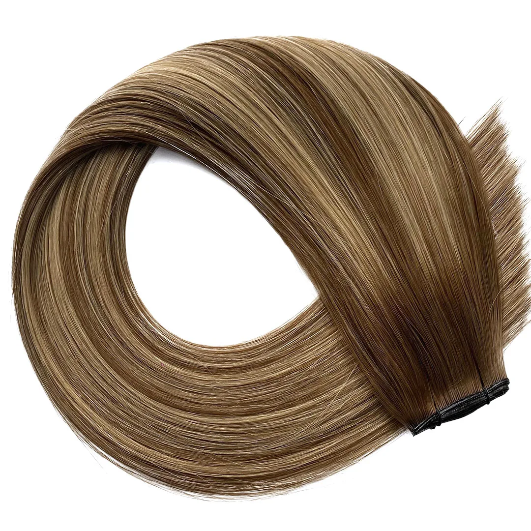 Warm Chocolate Balayage hair extension weft, shade #4/8