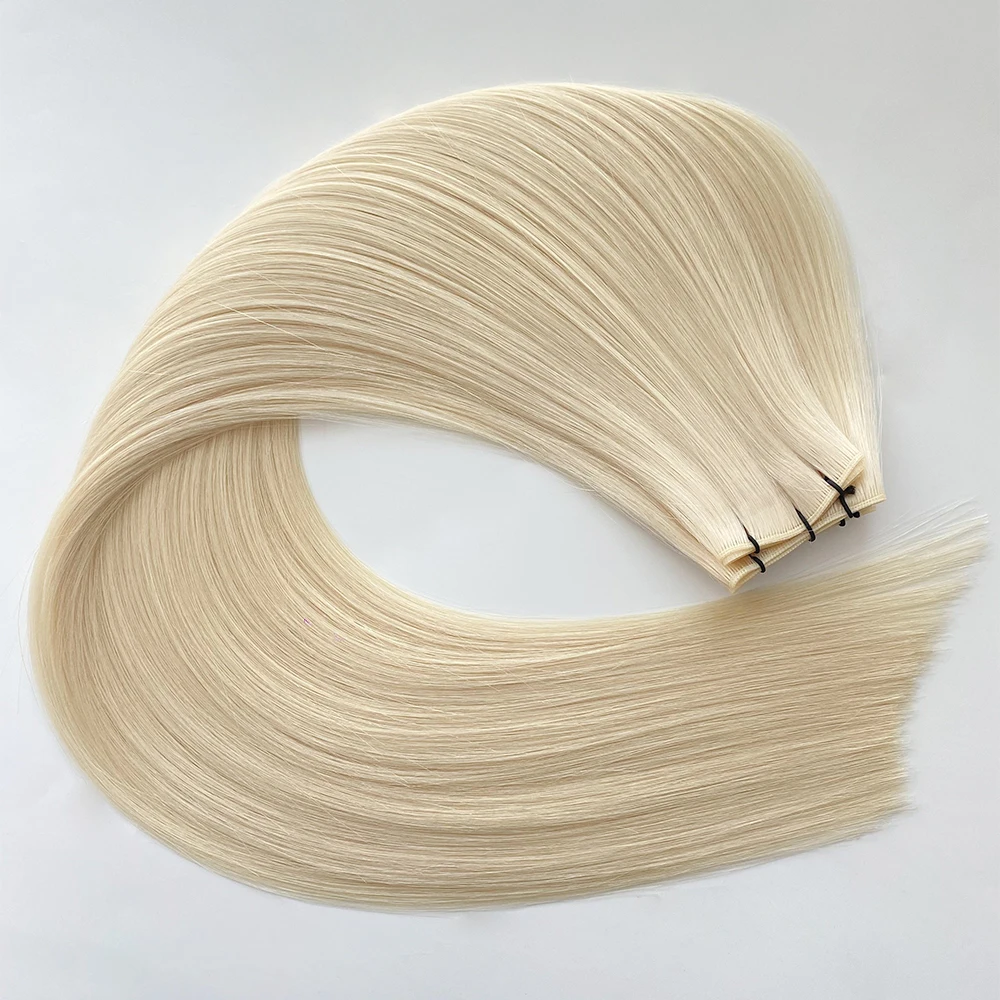 Platinum Blonde hair extension weft, shade #60