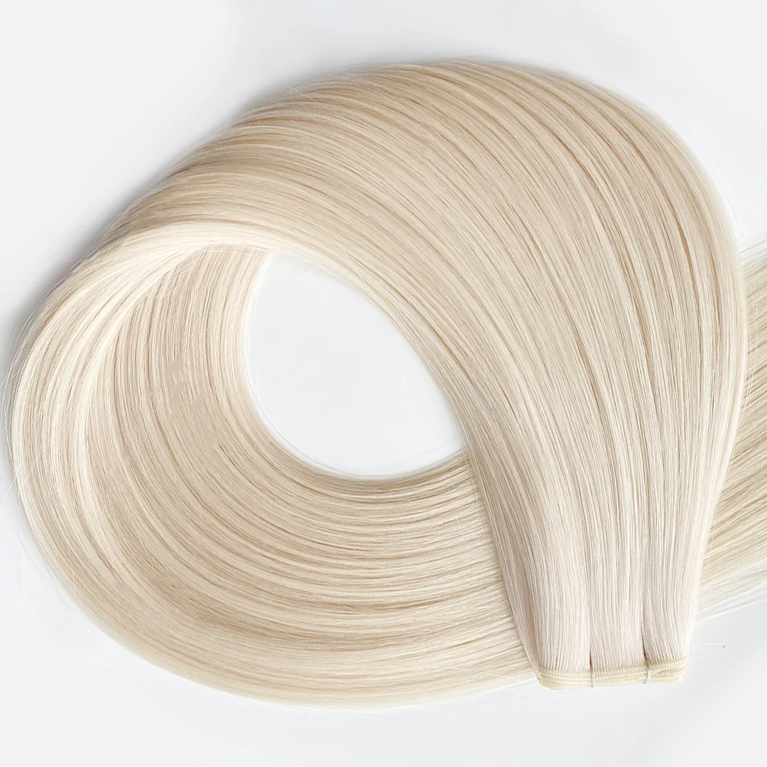 Rooted Blonde hair extension weft, shade #8A/60